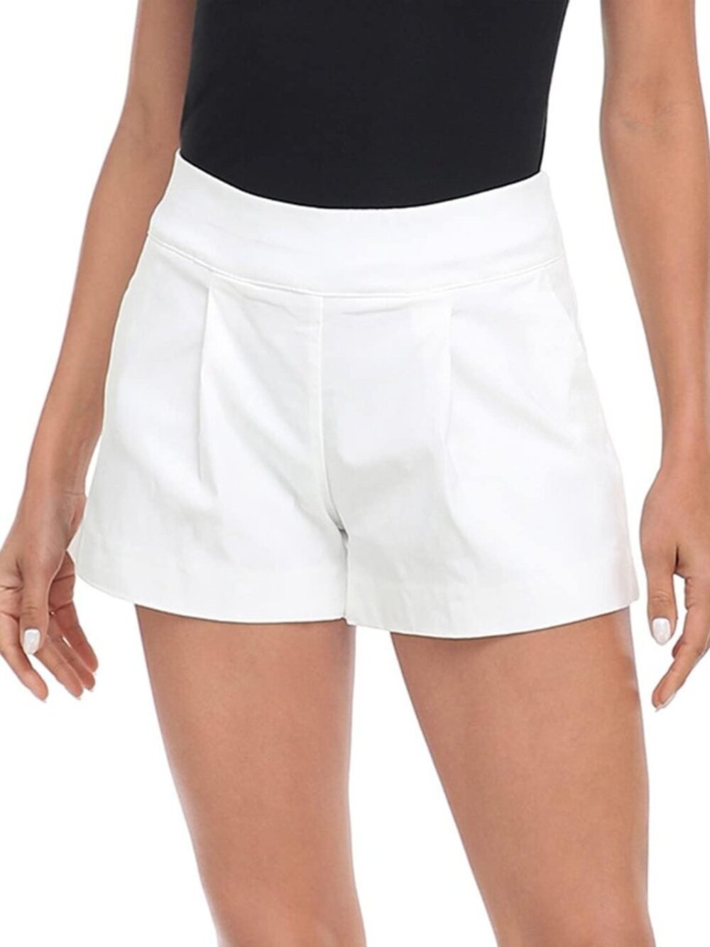 High-Waisted Women's Pull-On Dress Shorts with Pockets, 3" Inseam, Pleated Style